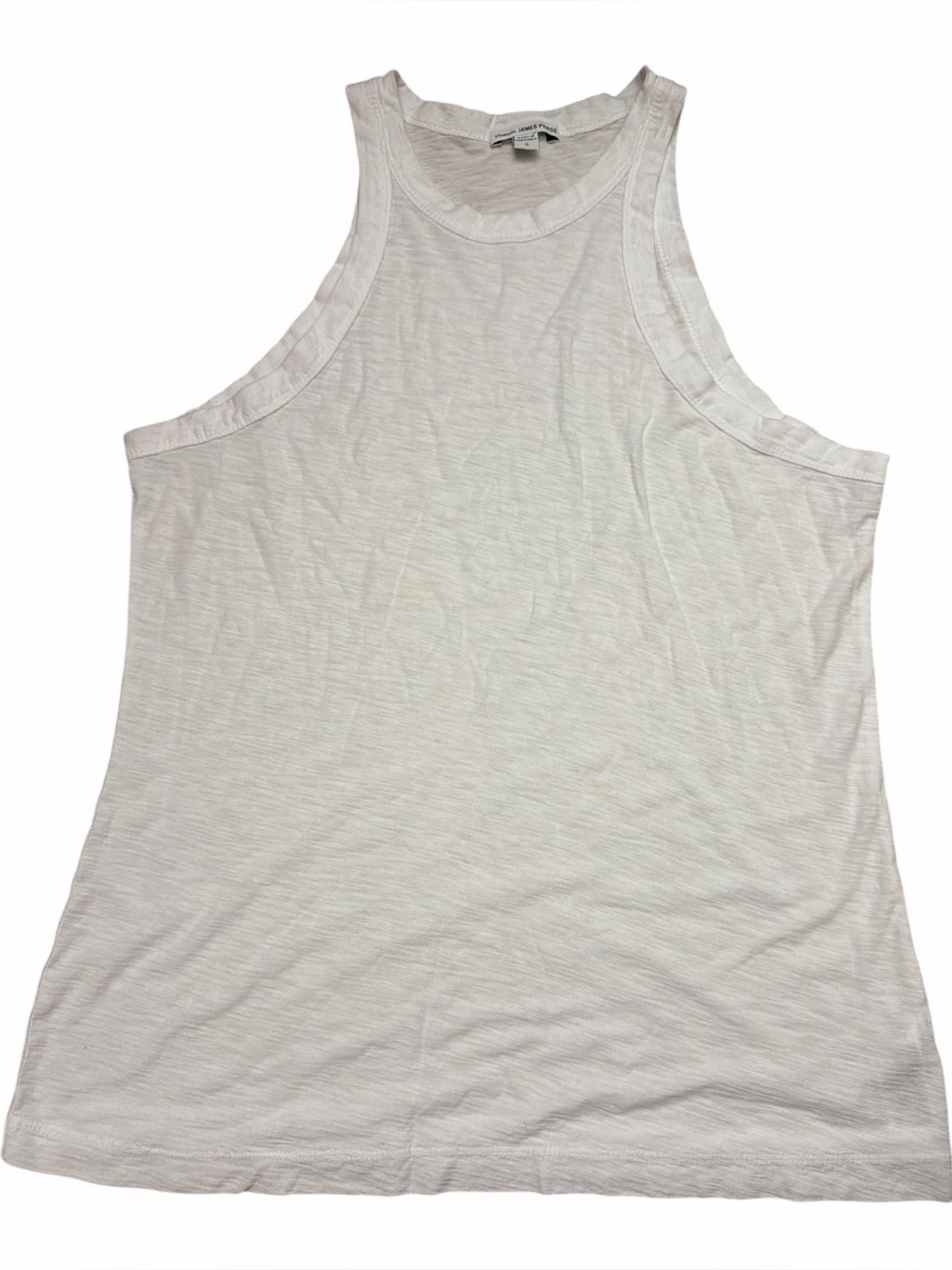 James Perse Slub Muscle Cutaway Tank Size Large White Cotton Modal